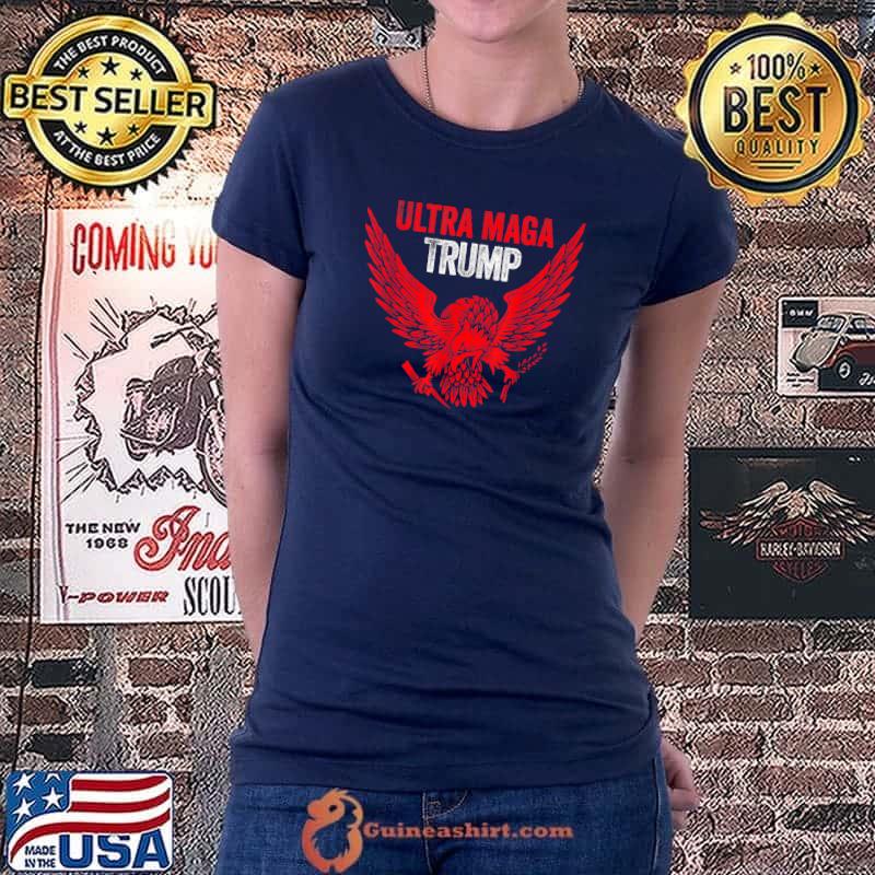 Ultra Mega Patriotic Trump Eagle Vote Trump 2024 4th Of July T-Shirt Ladiestee