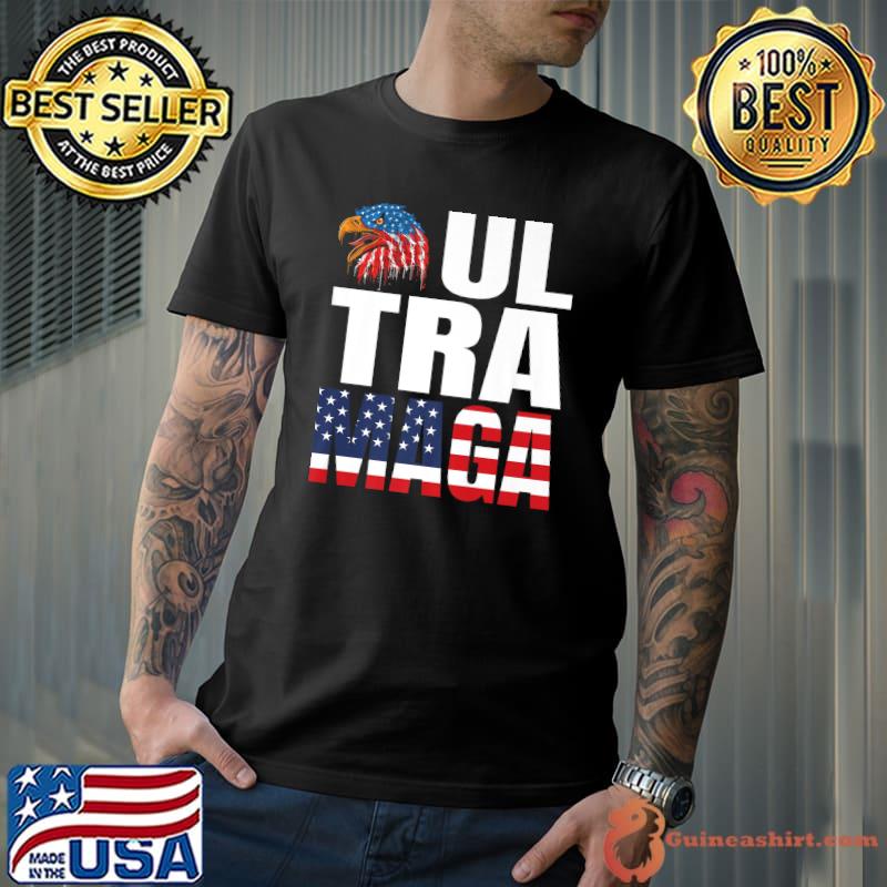 Ultra Mega Patriotic Trump Republicans USA Flag Apparel Tee Premium T-Shirt