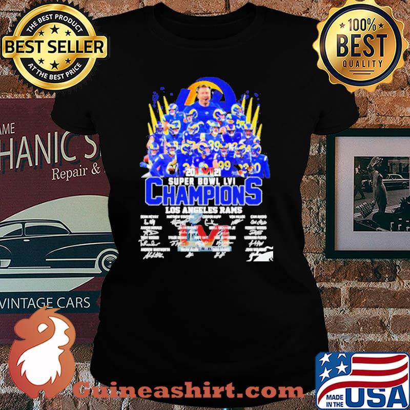 2021 super bowl lvI champions los angeles rams signatures shirt