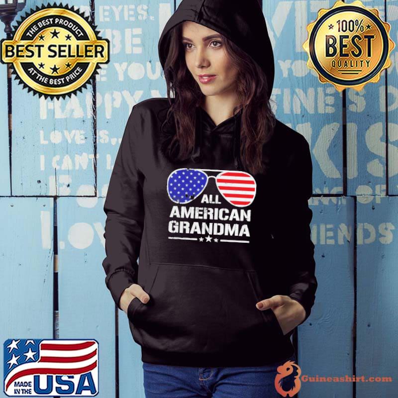 All American grandma American flag patriotic 4th of july s Hoodie