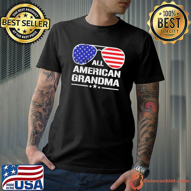 All American grandma American flag patriotic 4th of july shirt