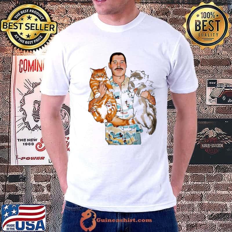 Freddie mercury cats drawing shirt