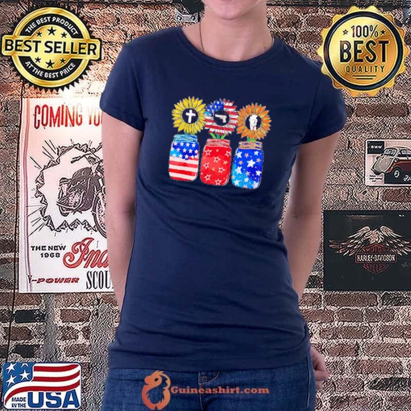 God guns and Trump sunflower 4th of july American flag s Ladiestee