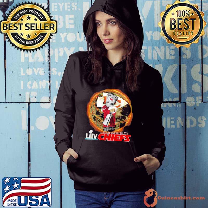 Groot hug super bowl champions Kansas city Chiefs shirt