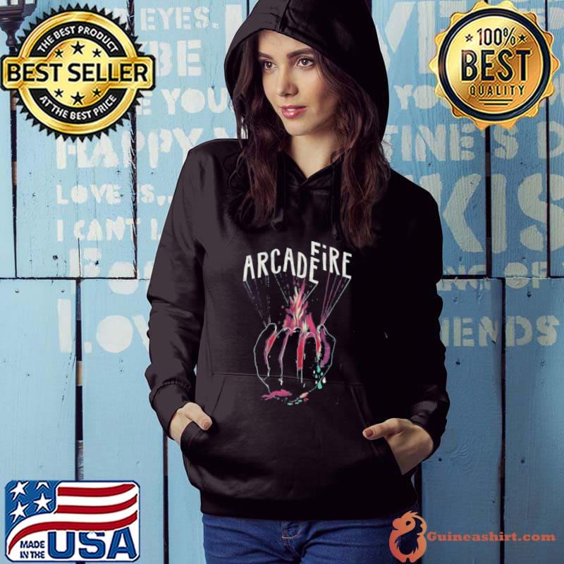 Hand graphic arcade fire band shirt