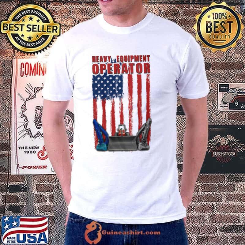 Heavy equipment operator america flag shirt