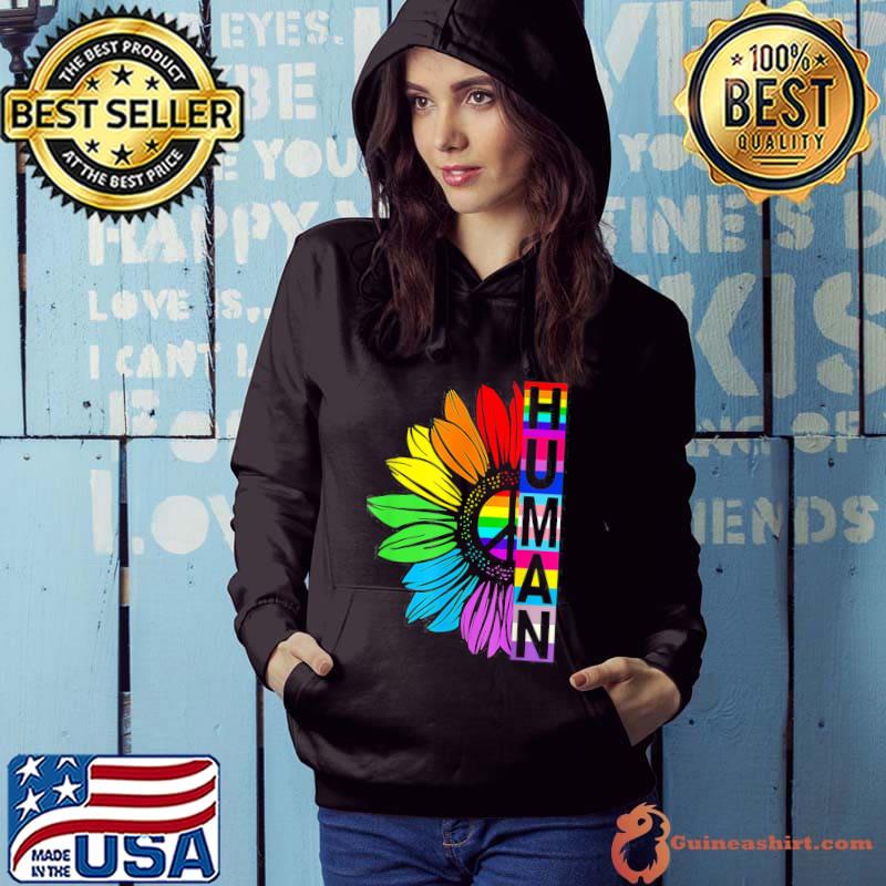 Human sunflower rainbow LGBT flag gay pride proud lgbtq shirt