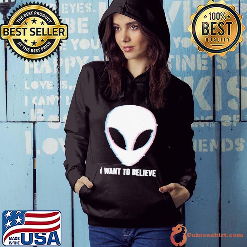 I want to believe alien head trippy ufo shirt