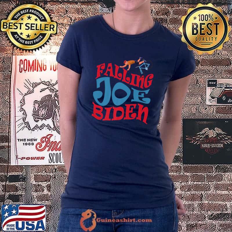 Joe Biden Falling Off Bike Shirt Funny Biden Premium T-Shirt Ladiestee