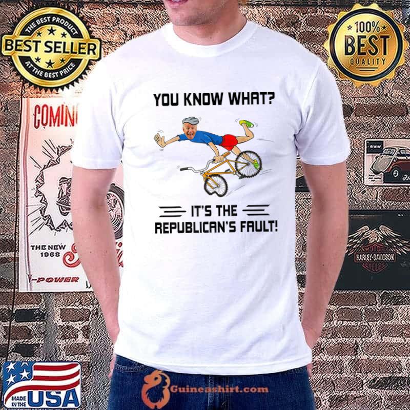 Joe Biden Falls Off His Bicycle Funny Biden Falls Off Bike T-Shirt