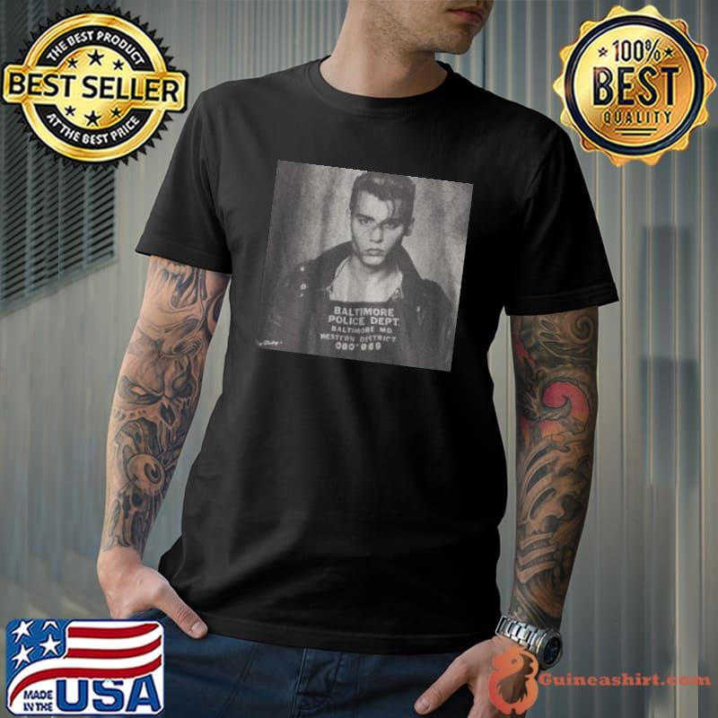 Johnny depp shot retro poster style baltimore police dept s Unisex