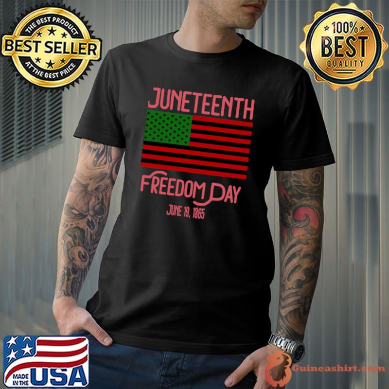 Juneteenth Day American Flag with Pan African Colors Black History Essential T-Shirt