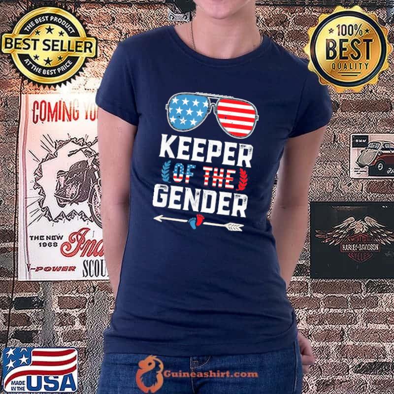 Keeper of the gender reveal 4th of july us flag sunglasses s Ladiestee