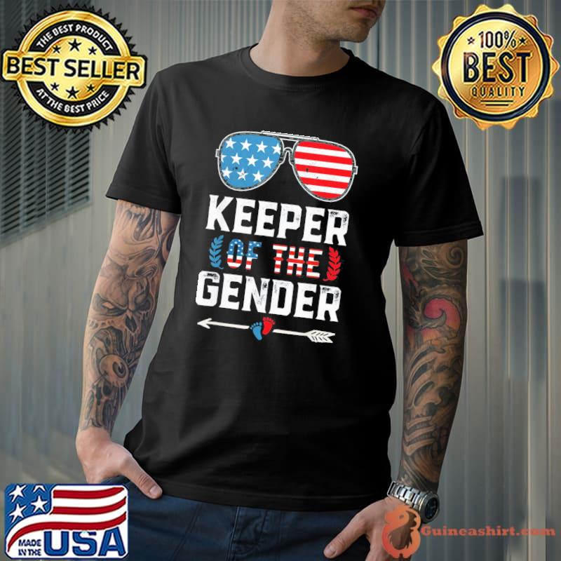 Keeper of the gender reveal 4th of july us flag sunglasses s Unisex