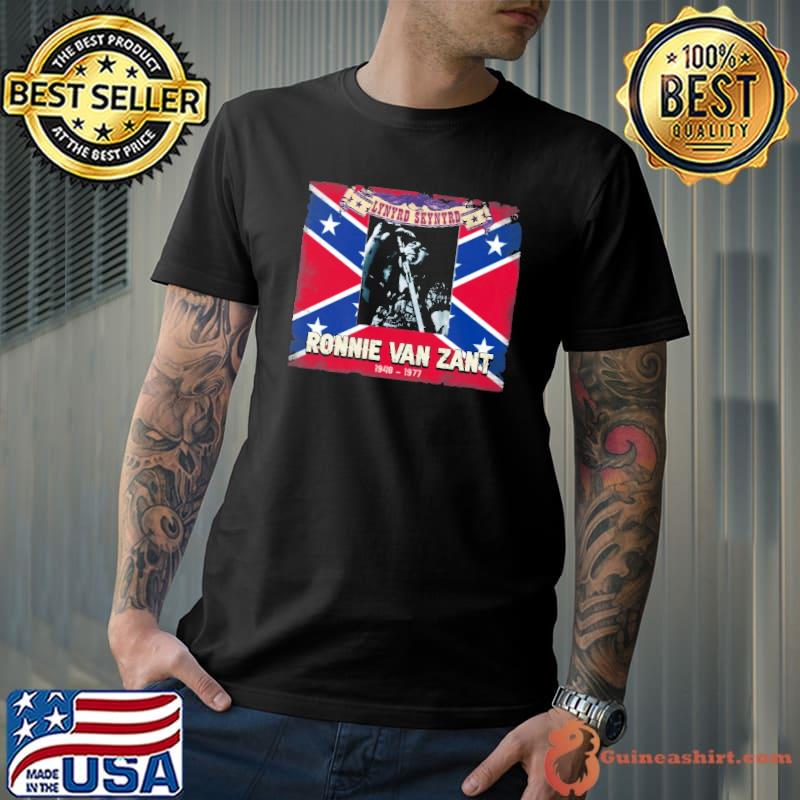 Lynyrd Skynyrd Ronnie Van Zant Flag Shirt Unisex