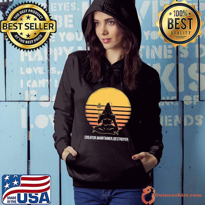 Mahadev sitting moon creator maintainer destroyer shirt
