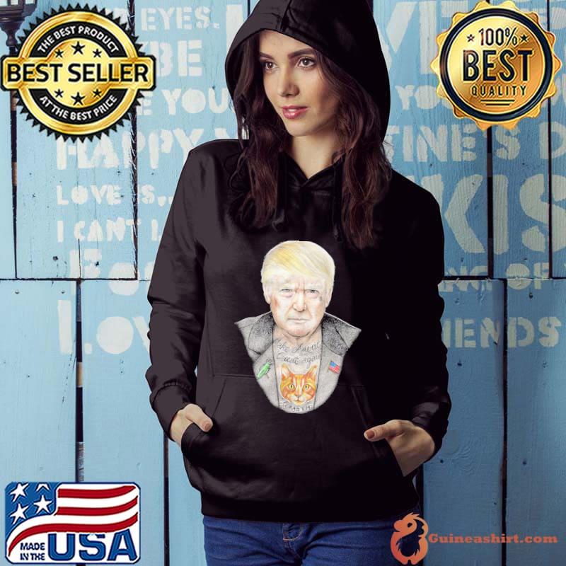 Make america great again flag trump tattoo cat shirt