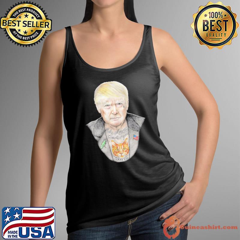 Make america great again flag trump tattoo cat s Tank Top