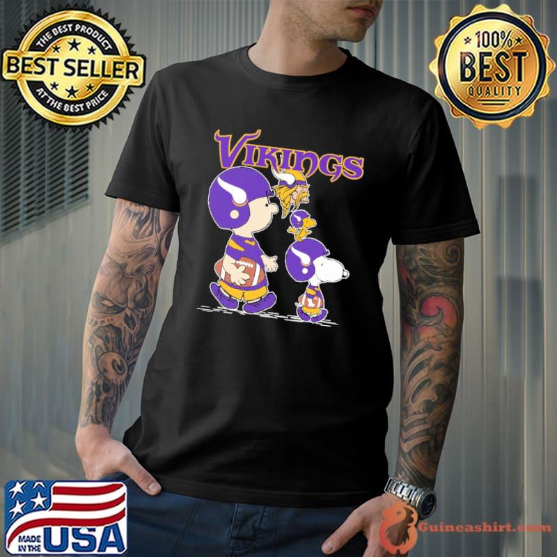 Minnesota Vikings Let's Play Football Together Snoopy NFL Premium Men's T- Shirt 