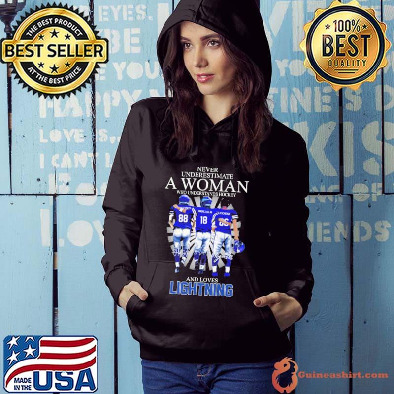 Never Underestimate A Woman Who Understands Hockey And Love Lighning Shirt