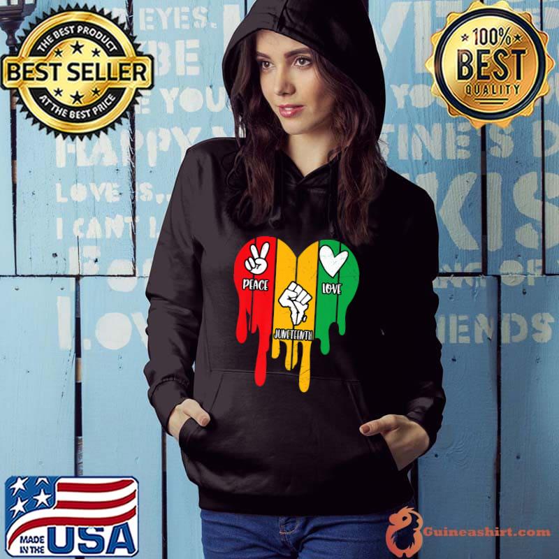 Peace Love Juneteenth Black Pride Freedom 1865 June 19th Premium T-Shirt