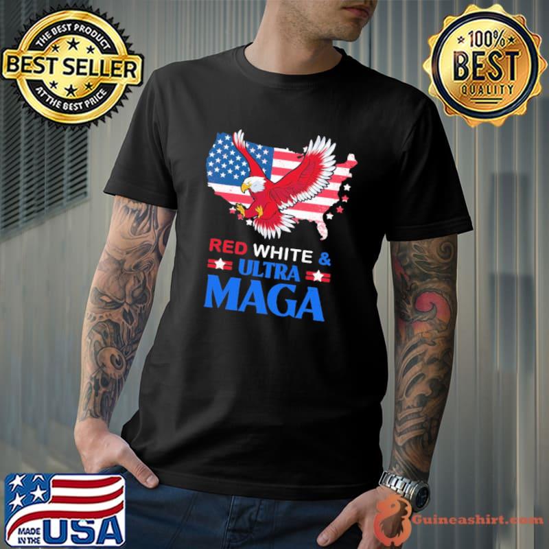 Red White and ultra maga amrica flag eagle shirt