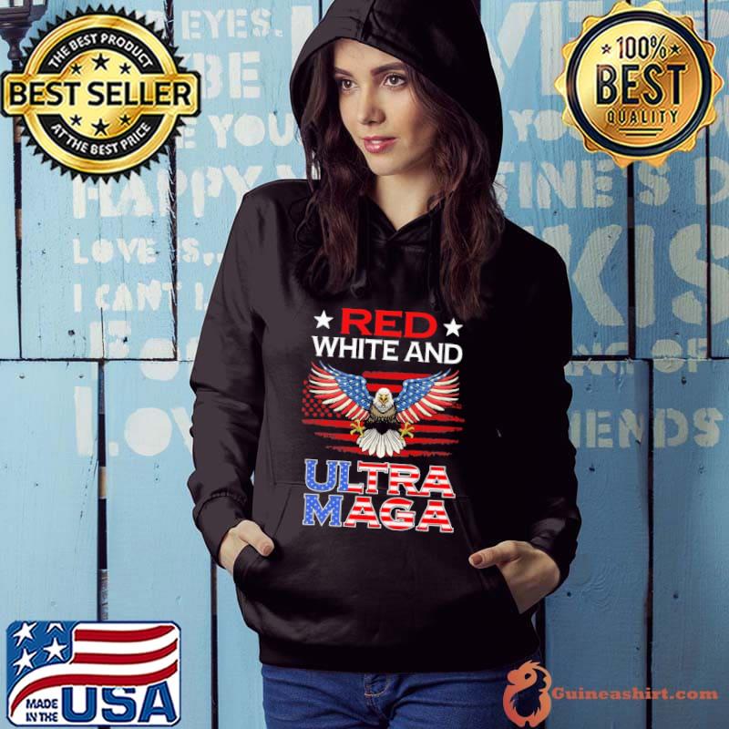 Red White and ultra maga eagle amrica flag s Hoodie