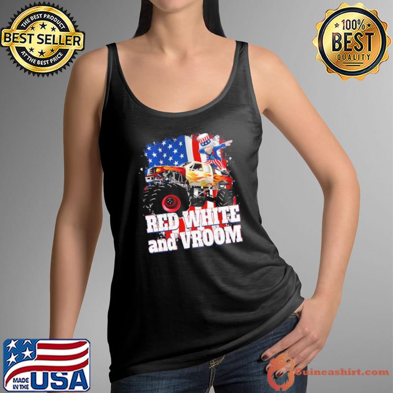 Red white and vroom monster truck 4th of july s Tank Top