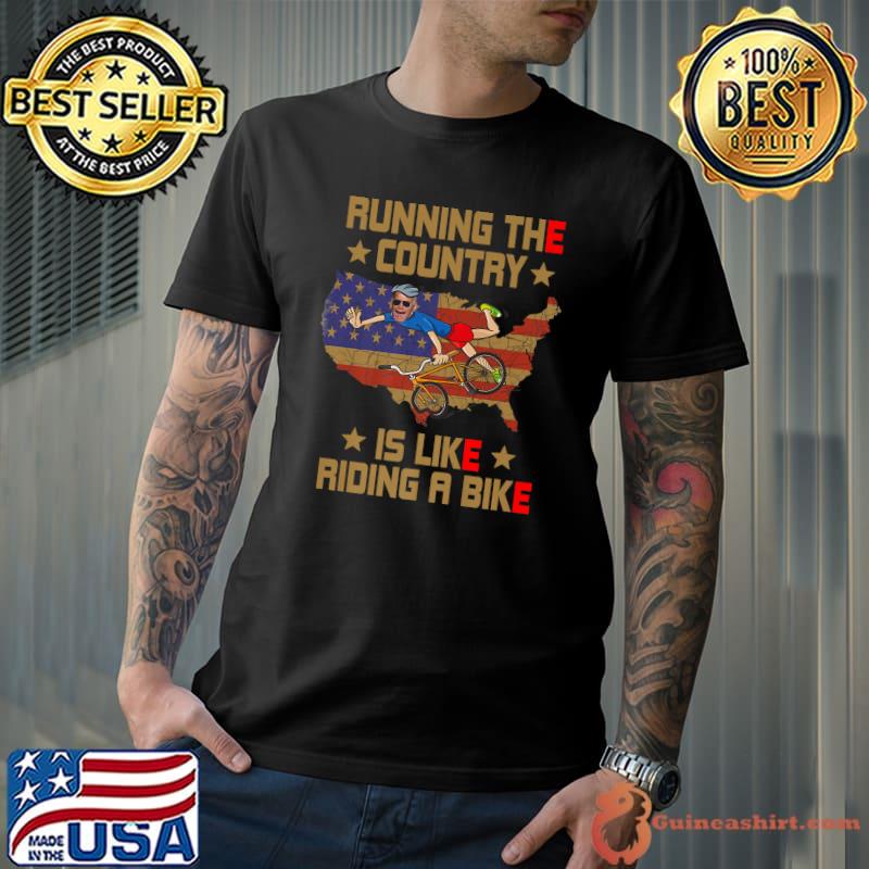 Running The Country Is Like Riding A Bike - Biden Falls Off map T-s Unisex
