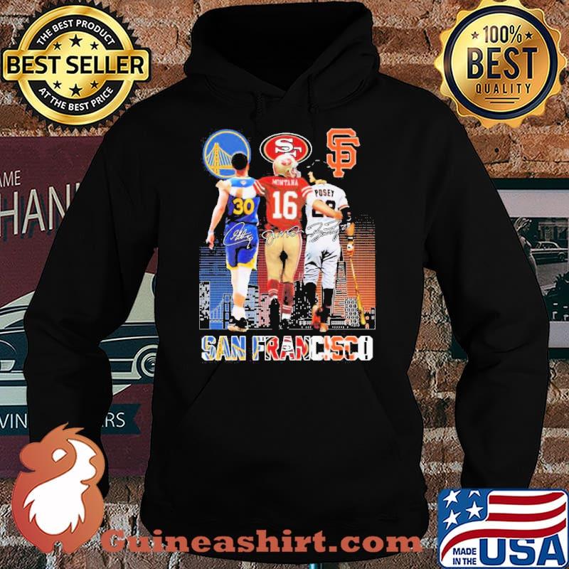 San francisco sports stephen curry Joe Montana and buster posey signatures s Hoodie