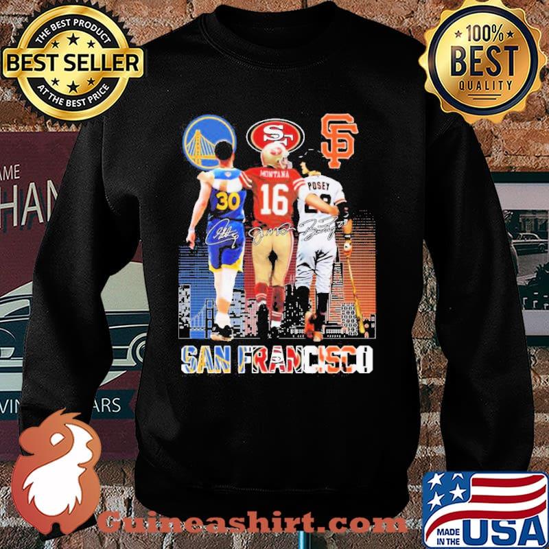 San francisco sports stephen curry Joe Montana and buster posey signatures s Sweater