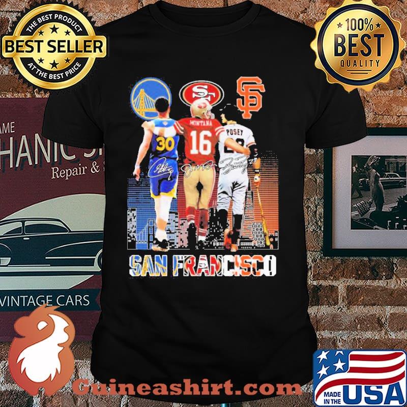 San francisco sports stephen curry Joe Montana and buster posey signatures s Unisex