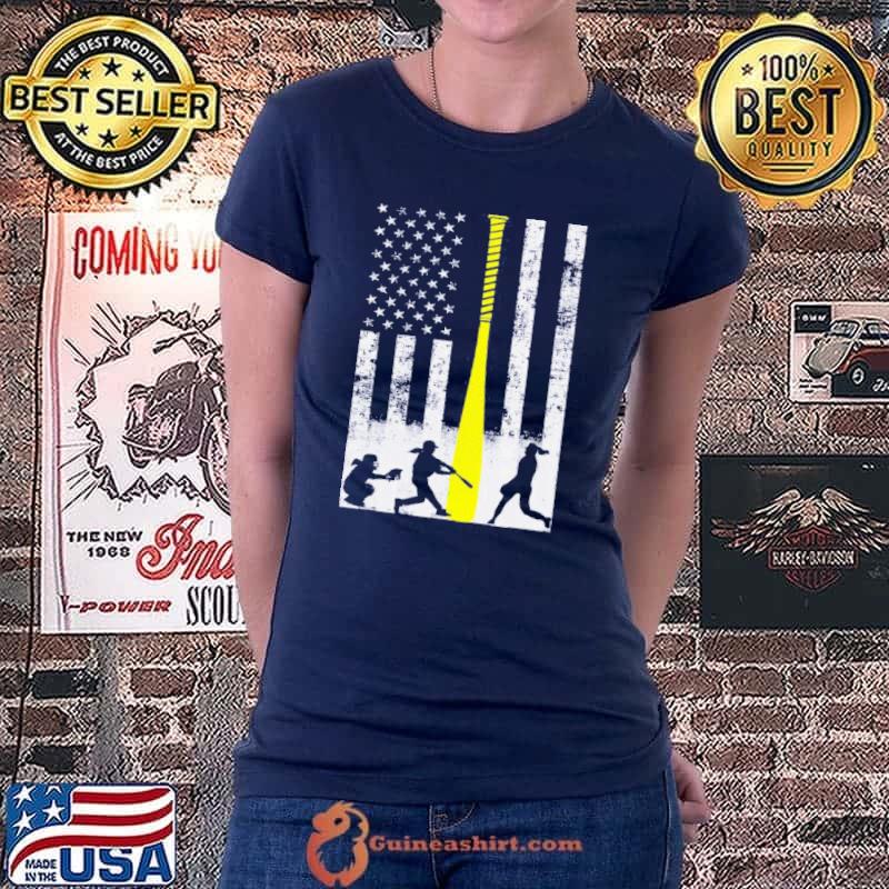 Softball flag with softball players and yellow bat s Ladiestee