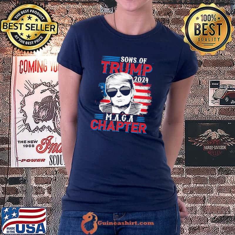 Sons of Trump 2024 maga chapter trump america flag s Ladiestee