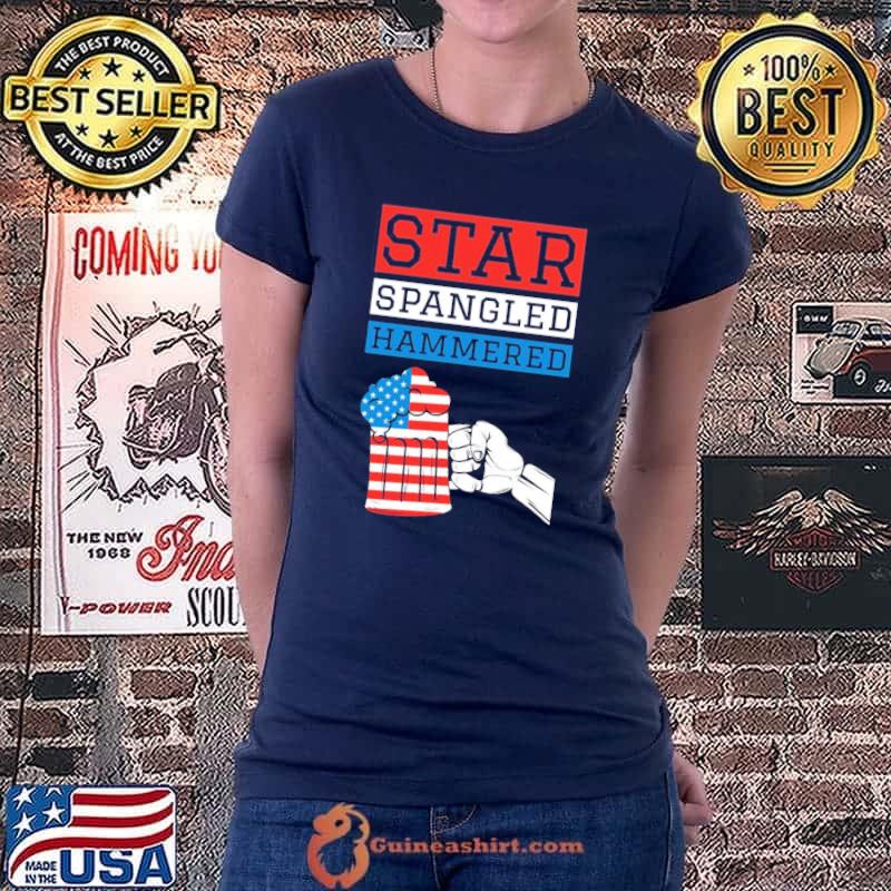 Star spangled hammered usa funny 4th of july drinking s Ladiestee