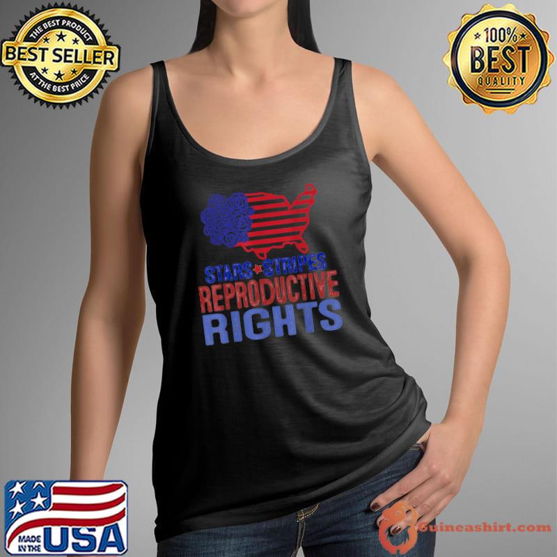 Stars Stripes Reproductive Rights 4th Of July Rose Usa Maps T-Shirt Tank Top