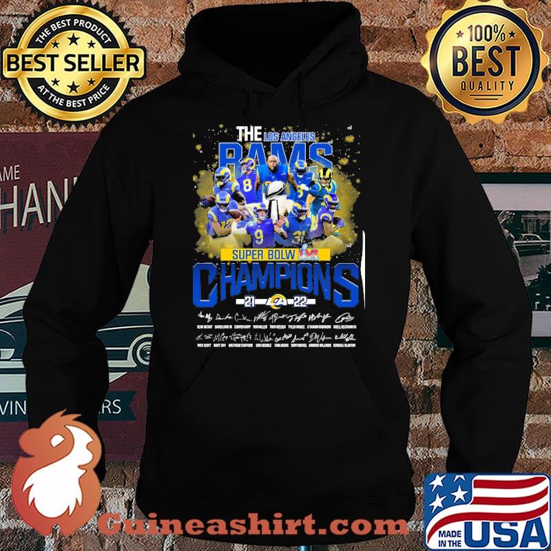 The los angeles rams super bowl team champions signatures s Hoodie