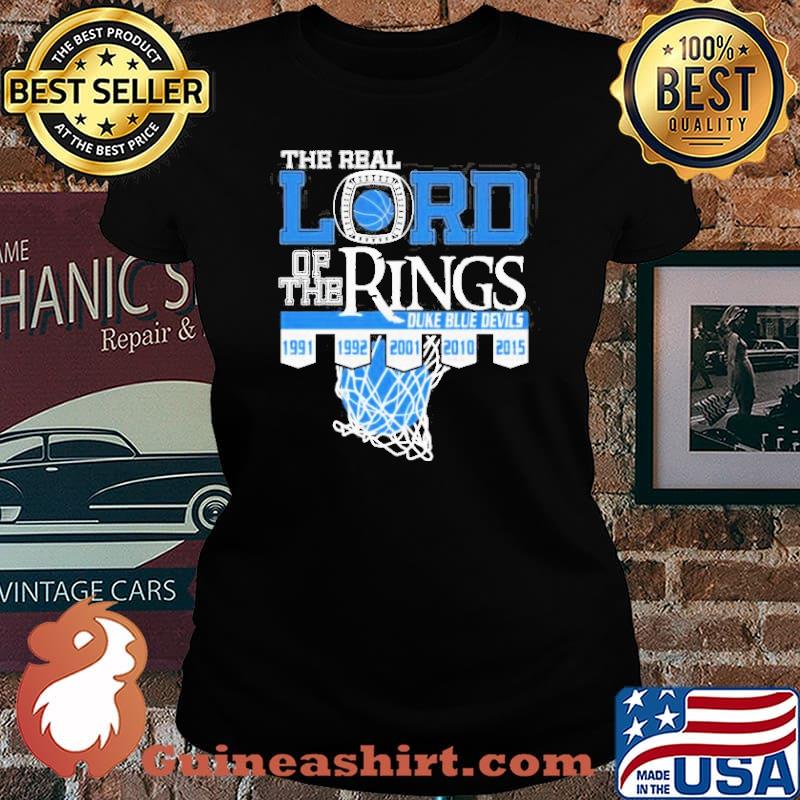 The real lord of the rings duke blue devil basketball 1991 1992 2001 2010 2015 shirt