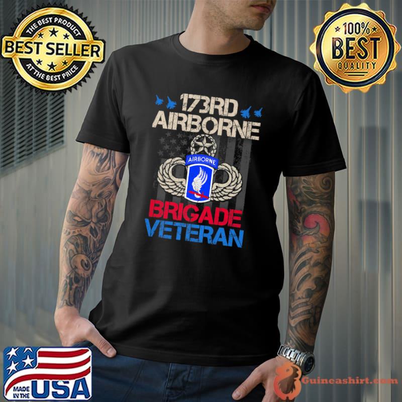 173rd Airborne Brigade Veteran Flag US Airborne Paratrooper T-Shirt