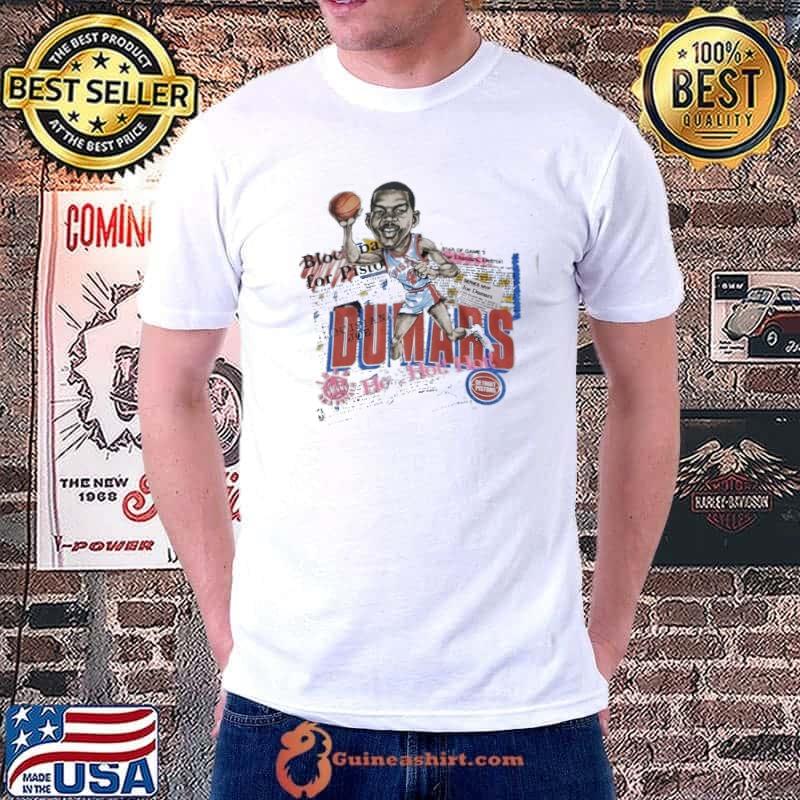 80s Joe Dumars NBA Detroit Pistons Caricature Cartoon Basketball Shirt