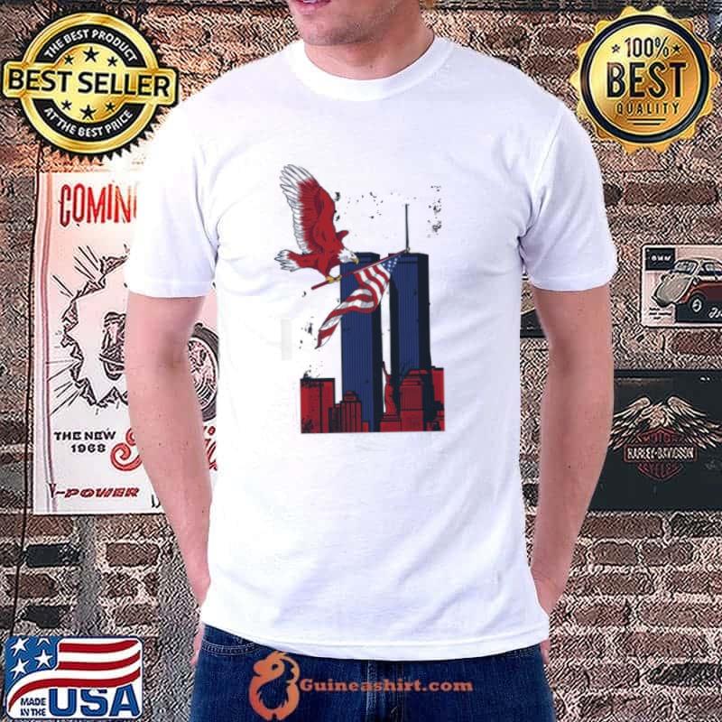 911 memorial twin towers bald eagle shirt
