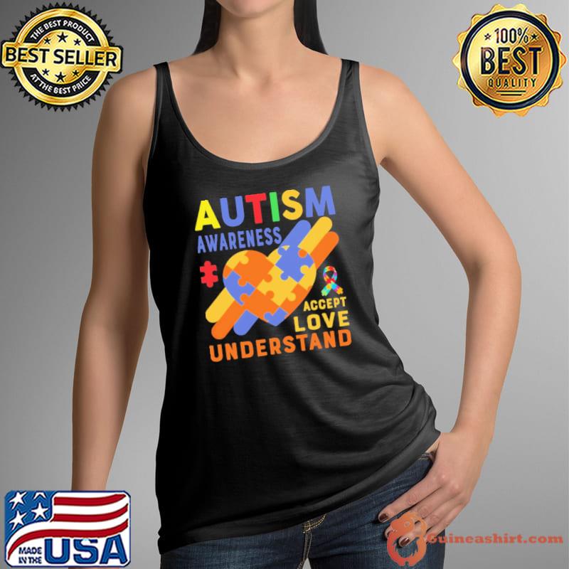 Autism Awareness Accept Love Understand Shirt Tank Top
