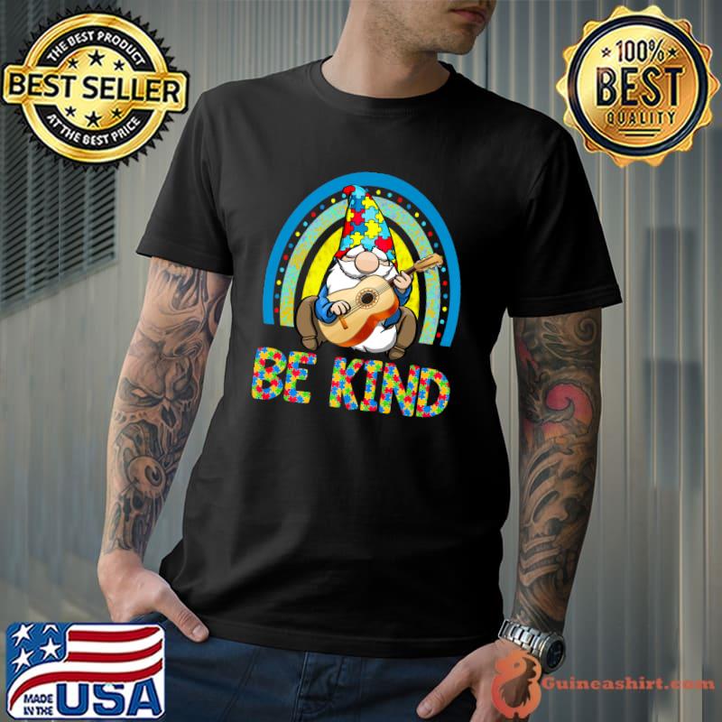 Be Kind Autism Awareness Gnome Rainbow T-Shirt