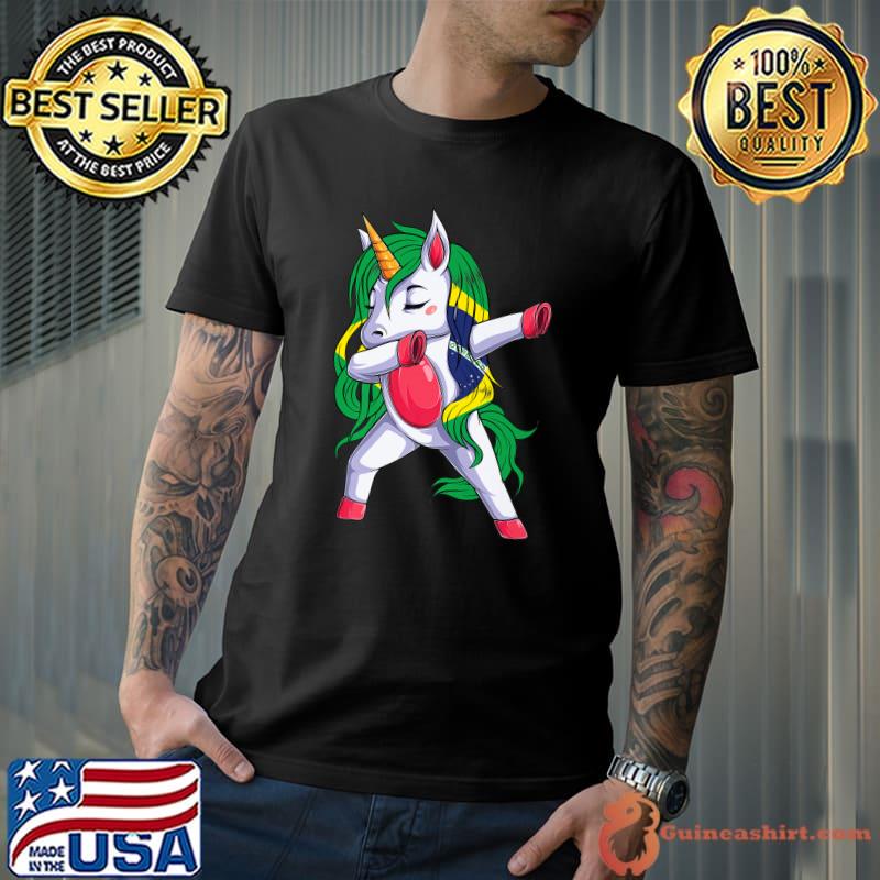Brazil Unicorn Dabbing T-Shirt