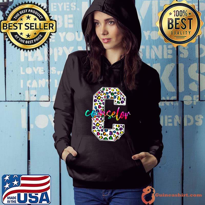 C Is For Counselor First Day Back To School Leopard Tie Dye T-Shirt Hoodie
