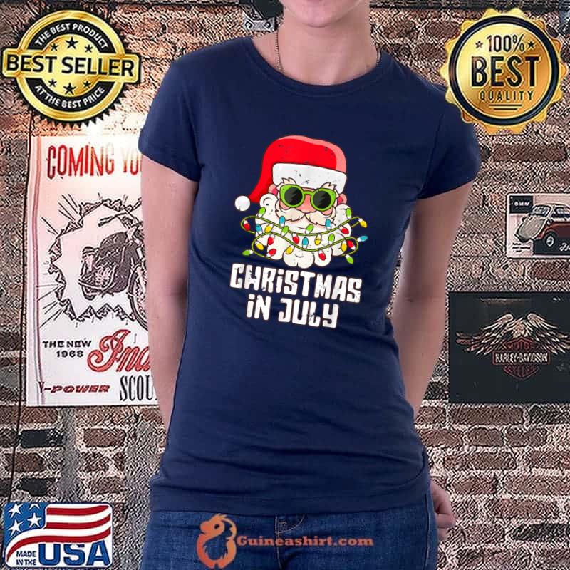 Christmas In July Santa Sunglasses Beach T-Shirt
