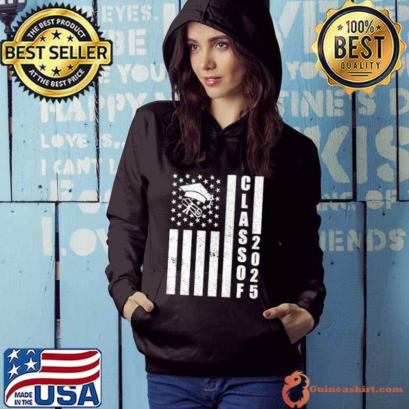 Class of 2025 American Flag Graduation T-Shirt Hoodie