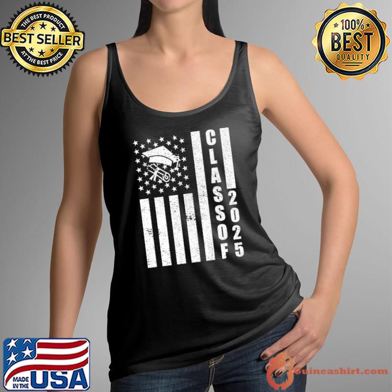Class of 2025 American Flag Graduation T-Shirt Tank Top