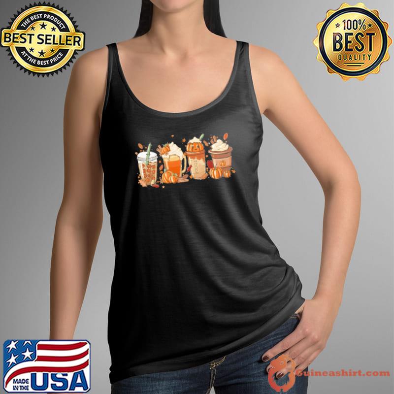 Cute fall halloween pumpkin latte drink cup thanksgiving s Tank Top
