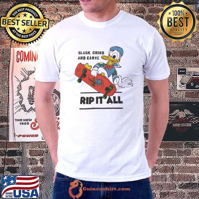 Disney Donald duck rip it all skate slash grind and carve rip it shirt